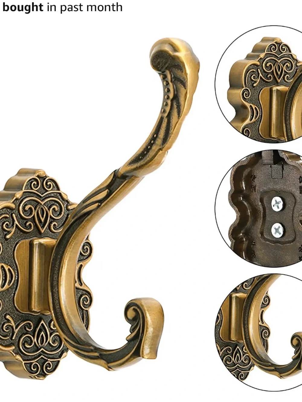 4pcs Vintage Brass Coat Hooks...